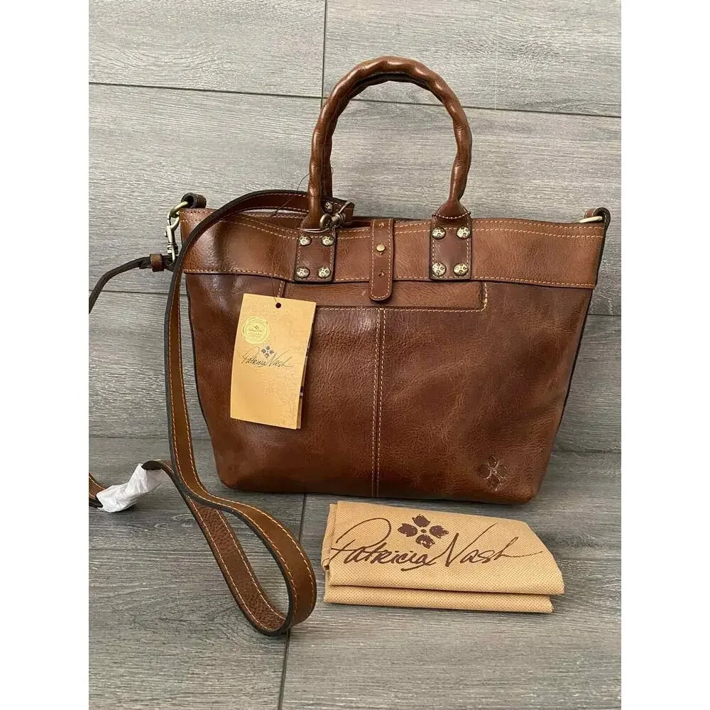 Patricia Nash Analia Top Handle Crossbody Tote Cognac Bag A396721